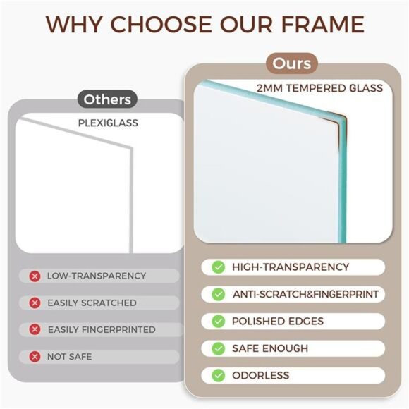 18x24 Picture Frames, Oak Wood 18 x 24 Poster Frames Set of 2, 18x24 Frame - Picture 6 of 6